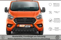 Frontschutzbügel mit Unterfahrschutz für Ford Transit Custom 2018-2023 schwarz 70mm Edelstahl mit Gutachten