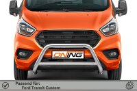 Frontschutzbügel mit Querstreben für Ford Transit Custom 2018-2023 70mm Gutachten