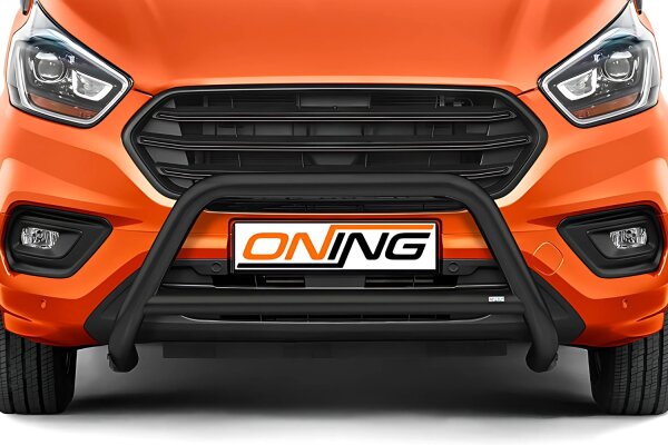 Frontschutzbügel mit Querstreben für Ford Transit Custom 2018-2023 schwarz 70mm Edelstahl mit Gutachten