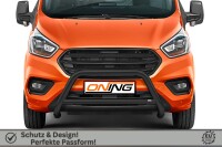Frontschutzbügel mit Querstreben für Ford Transit Custom 2018-2023 schwarz 70mm Edelstahl mit Gutachten