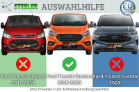 Frontschutzbügel mit Querstreben für Ford Transit Custom 2018-2023 schwarz 70mm Edelstahl mit Gutachten