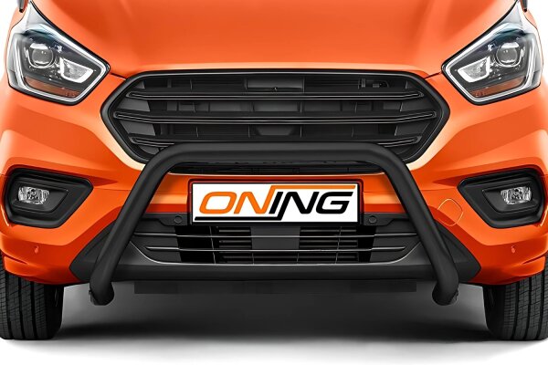 Frontschutzbügel für Ford Transit Custom 2018-2023 schwarz 70mm Edelstahl mit Gutachten