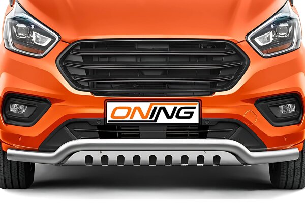 Frontschutzbügel breit Unterbodenschutz für Ford Transit Custom 2018-2023 70mm Gutachten breit