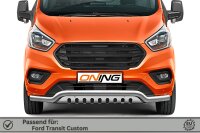 Frontschutzbügel breit Unterbodenschutz für Ford Transit Custom 2018-2023 70mm Gutachten breit
