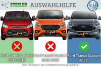 Frontschutzbügel für Ford Transit Custom (V710) 2023- schwarz 70mm Edelstahl mit Gutachten