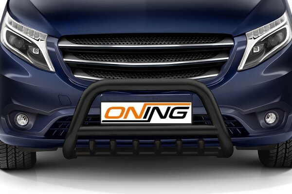 Frontschutzbügel mit Unterfahrschutz für Mercedes-Benz Vito W447 2020-2024 schwarz 70mm Edelstahl mit Gutachten