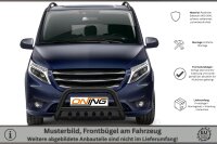 Frontschutzbügel mit Unterfahrschutz für Mercedes-Benz Vito W447 2020-2024 schwarz 70mm Edelstahl mit Gutachten