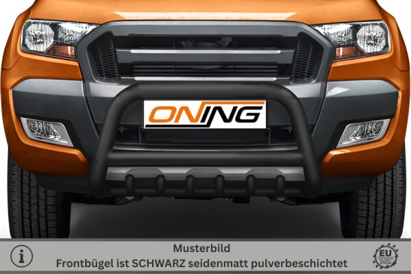 Frontschutzbügel mit Unterbodenschutz für Ford Ranger (TKE) 2016-2019 schwarz 70mm Edelstahl mit Gutachten