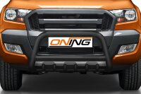 Frontschutzbügel mit Unterbodenschutz für Ford Ranger (TKE) 2016-2019 schwarz 70mm Edelstahl mit Gutachten