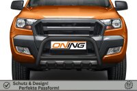 Frontschutzbügel mit Unterbodenschutz für Ford Ranger (TKE) 2016-2019 schwarz 70mm Edelstahl mit Gutachten
