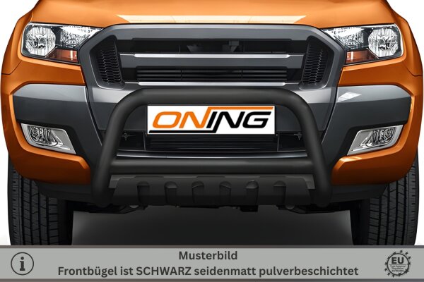 Frontschutzbügel mit Unterfahrschutz für Ford Ranger (TKE) 2016-2019 schwarz 70mm Edelstahl mit Gutachten