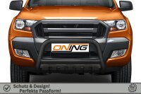 Frontschutzbügel mit Unterfahrschutz für Ford Ranger (TKE) 2016-2019 schwarz 70mm Edelstahl mit Gutachten