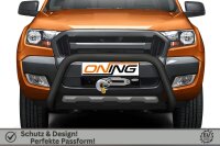Frontschutzbügel für Ford Ranger (TKE) 2016-2019 schwarz 70mm Edelstahl mit Gutachten