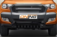 Frontschutzbügel mit Unterfahrschutz für Ford Ranger (TKE) 2016-2019 schwarz 70mm Edelstahl mit Gutachten