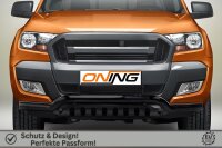 Frontschutzbügel mit Unterfahrschutz für Ford Ranger (TKE) 2016-2019 schwarz 70mm Edelstahl mit Gutachten