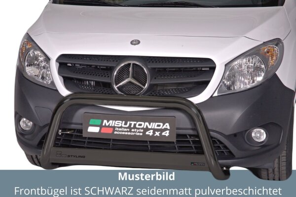Frontbügel Edelstahl schwarz für Mercedes Citan W415 Bj. 2012-21 Ø63mm mit Gutachten