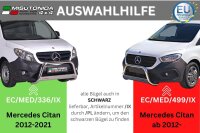 Frontbügel Edelstahl schwarz für Mercedes Citan W415 Bj. 2012-21 Ø63mm mit Gutachten