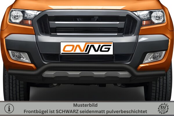 Frontschutzbügel für Ford Ranger (TKE) 2016-2019 schwarz 70mm Edelstahl mit Gutachten