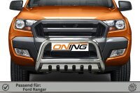 Frontschutzbügel mit Unterfahrschutz für Ford Ranger (TKE) 2016-2019 poliert 70mm Edelstahl mit Gutachten