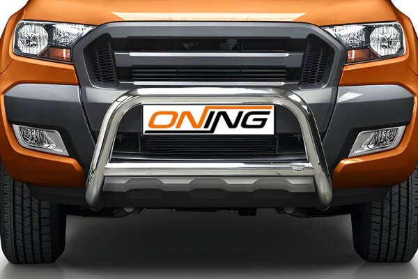 Frontschutzbügel mit Querstreben für Ford Ranger (TKE) 2016-2019 poliert 70mm Edelstahl mit Gutachten
