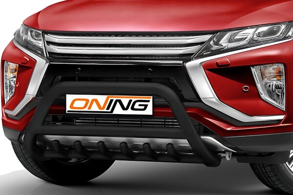 Frontschutzbügel mit Unterfahrschutz für Mitsubishi Eclipse Cross 2017-2019 schwarz 70mm Edelstahl mit Gutachten
