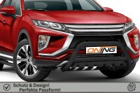 Frontschutzbügel mit Unterfahrschutz für Mitsubishi Eclipse Cross 2017-2019 schwarz 70mm Edelstahl mit Gutachten