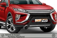Frontschutzbügel mit Querstreben für Mitsubishi Eclipse Cross 2017-2019 schwarz 70mm Edelstahl mit Gutachten