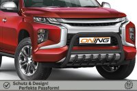 Frontschutzbügel mit Unterfahrschutz für Mitsubishi L200 2019- schwarz 70mm Edelstahl mit Gutachten