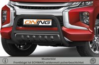 Frontschutzbügel mit Unterfahrschutz für Mitsubishi L200 2019- schwarz 70mm Edelstahl mit Gutachten