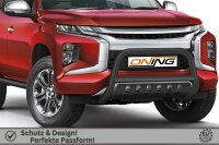 Frontschutzbügel mit Unterfahrschutz für Mitsubishi L200 2019- schwarz 70mm Edelstahl mit Gutachten