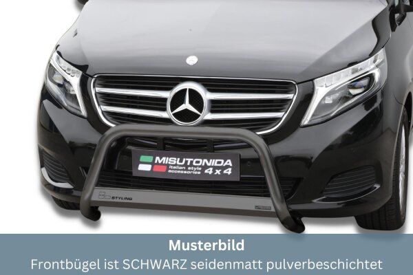 Frontbügel Edelstahl schwarz für Mercedes V-Klasse W447 Bj. 2014 - 2019 Ø63mm