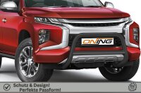 Frontschutzbügel mit Querstreben für Mitsubishi L200 2019- schwarz 70mm Edelstahl mit Gutachten
