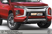 Frontschutzbügel für Mitsubishi L200 2019- schwarz 70mm Edelstahl mit Gutachten