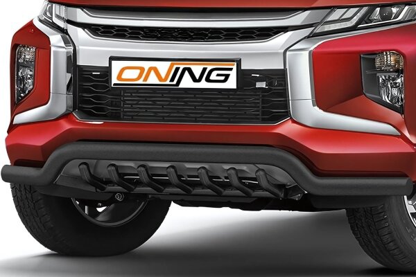 Frontschutzbügel breit Unterbodenschutz für Mitsubishi L200 2019- schwarz 70mm Edelstahl mit Gutachten breit