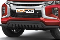 Frontschutzbügel breit Unterbodenschutz für Mitsubishi L200 2019- schwarz 70mm Edelstahl mit Gutachten breit