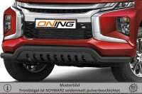 Frontschutzbügel breit Unterbodenschutz für Mitsubishi L200 2019- schwarz 70mm Edelstahl mit Gutachten breit