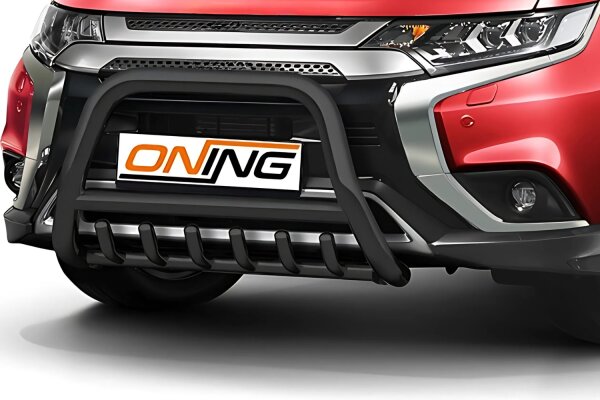 Frontschutzbügel mit Unterfahrschutz für Mitsubishi Outlander 2018-2021 schwarz 70mm Edelstahl mit Gutachten