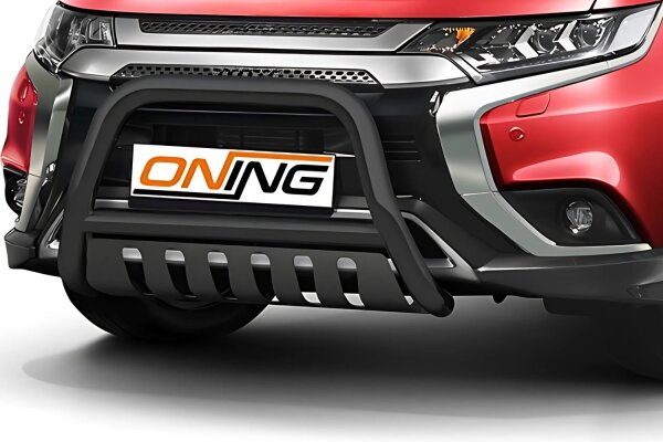 Frontschutzbügel mit Unterfahrschutz für Mitsubishi Outlander 2018-2021 schwarz 70mm Edelstahl mit Gutachten