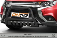 Frontschutzbügel mit Unterfahrschutz für Mitsubishi Outlander 2018-2021 schwarz 70mm Edelstahl mit Gutachten