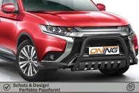 Frontschutzbügel mit Unterfahrschutz für Mitsubishi Outlander 2018-2021 schwarz 70mm Edelstahl mit Gutachten
