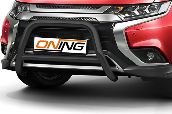 Frontschutzbügel mit Querstreben für Mitsubishi Outlander 2018-2021 schwarz 70mm Edelstahl mit Gutachten