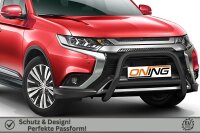 Frontschutzbügel mit Querstreben für Mitsubishi Outlander 2018-2021 schwarz 70mm Edelstahl mit Gutachten