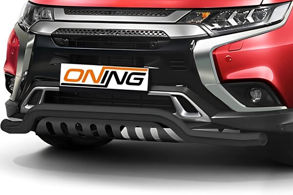 Frontschutzbügel breit Unterbodenschutz für Mitsubishi Outlander 2018-2021 schwarz 70mm Edelstahl mit Gutachten breit