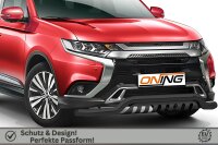 Frontschutzbügel breit Unterbodenschutz für Mitsubishi Outlander 2018-2021 schwarz 70mm Edelstahl mit Gutachten breit