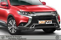Frontschutzbügel breit für Mitsubishi Outlander 2018-2021 schwarz 70mm Edelstahl mit Gutachten breit