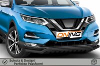Frontschutzbügel breit Unterbodenschutz für Nissan Qashqai (J11) 2017-2021 schwarz 60mm Edelstahl mit Gutachten breit