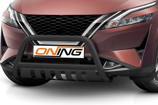 Frontschutzbügel mit Unterfahrschutz für Nissan Qashqai (J12) 2021- schwarz 60mm Edelstahl mit Gutachten