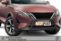 Frontschutzbügel mit Querstreben für Nissan Qashqai (J12) 2021- schwarz 60mm Edelstahl mit Gutachten