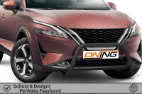 Frontschutzbügel für Nissan Qashqai (J12) 2021- schwarz 60mm Edelstahl mit Gutachten