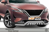 Frontschutzbügel breit Unterbodenschutz für Nissan Qashqai (J12) 2021- 70mm Gutachten breit